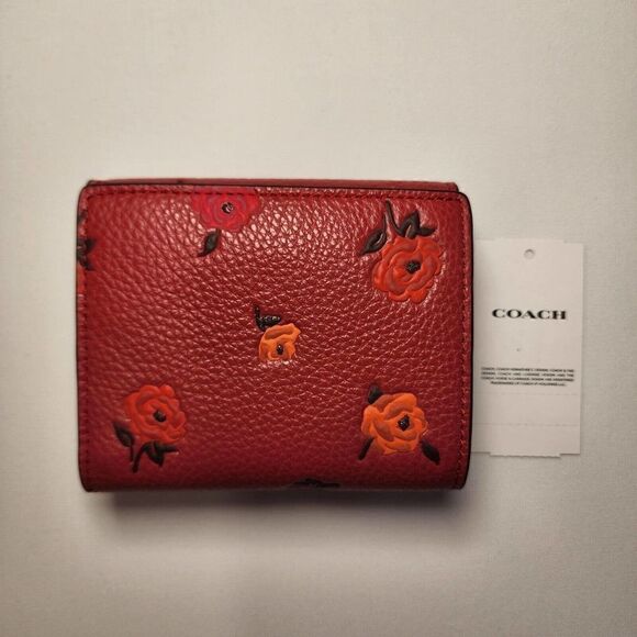 NWT Coach CE669 Small Morgan Wallet With Peony Print - Picture 2 of 4